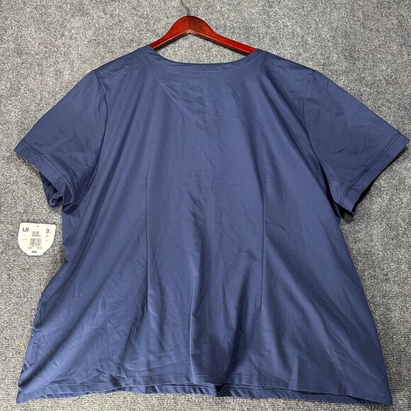 Urbane Ultimate Top Size 4XL Navy Blue Short Sleeve Pockets V Neck NEW - Picture 9 of 10